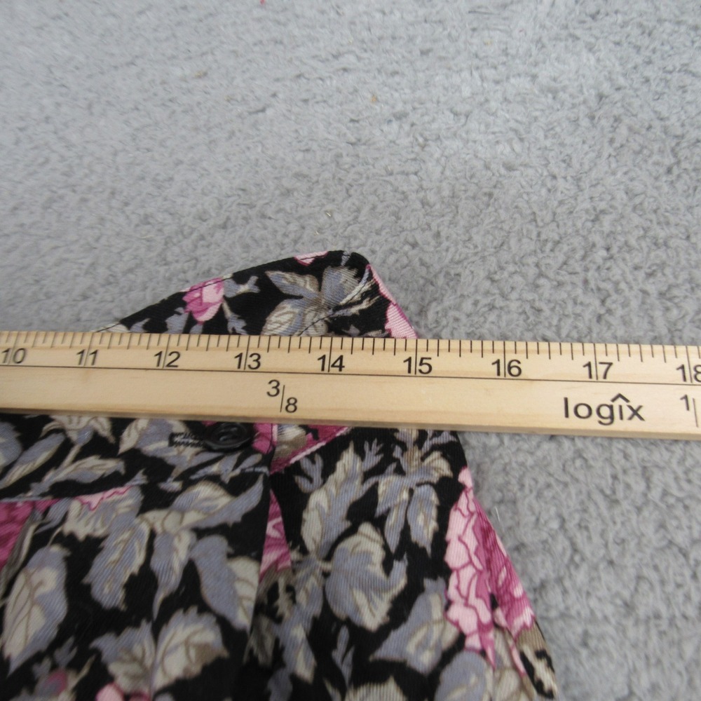 David Brooks Ltd Vintage Floral Rose Midi Skirt Black Pink Grey Size 16‎ A-Line - Picture 6 of 7